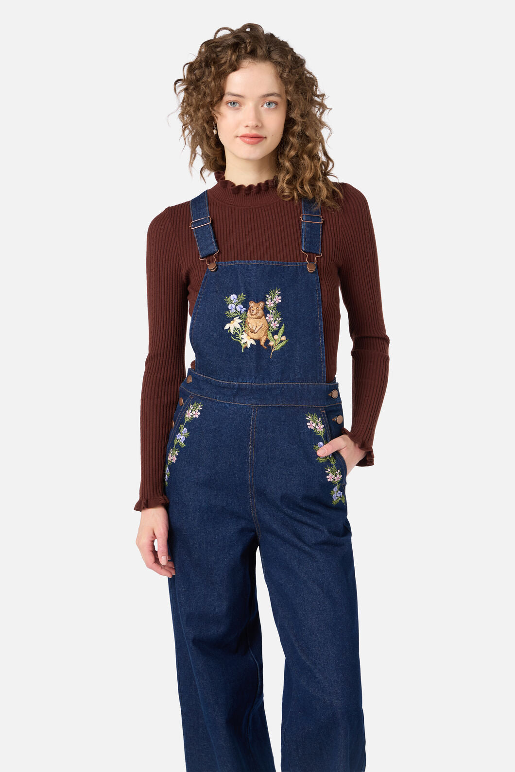 Quokka Embroidered Denim Overalls – ModCloth
