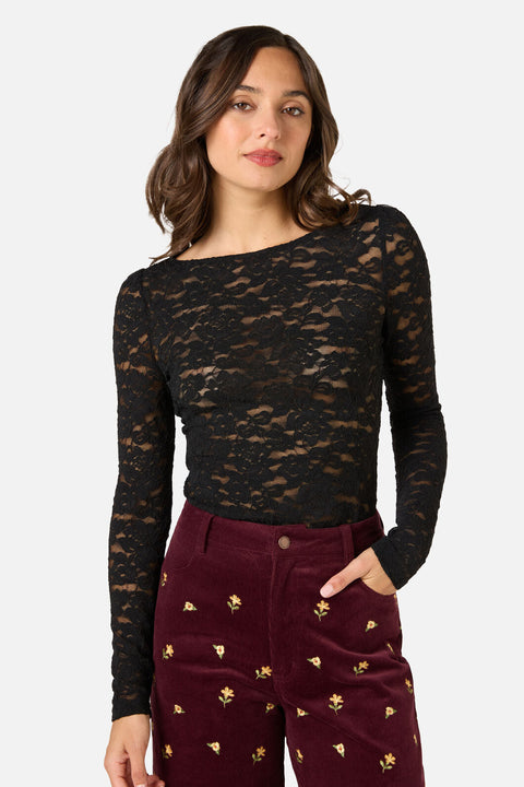 Suzie Long Sleeve Sheer Lace Top