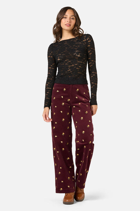 Suzie Long Sleeve Sheer Lace Top