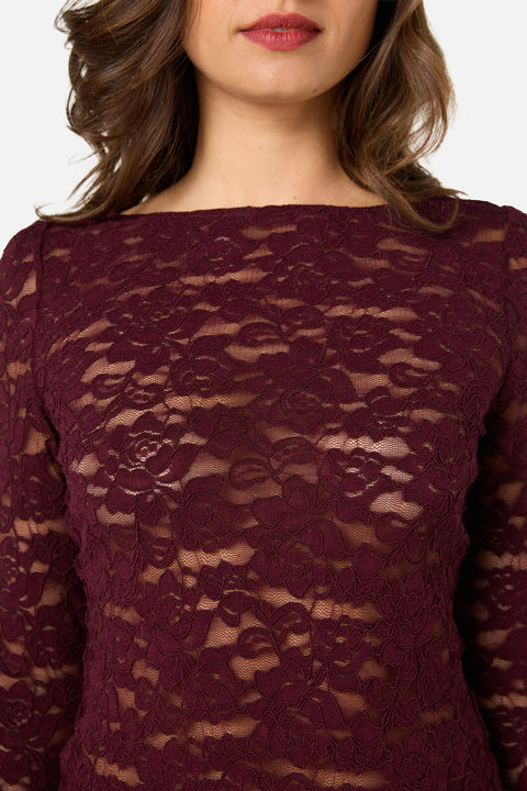 Suzie Long Sleeve Sheer Lace Top