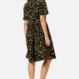 Donna Flower Corduroy Smock Dress