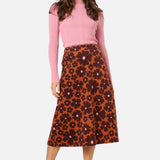 Donna Flower Corduroy Skirt