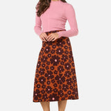 Donna Flower Corduroy Skirt
