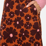 Donna Flower Corduroy Skirt
