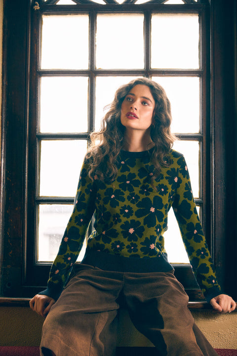 Donna Flower Knit Jumper