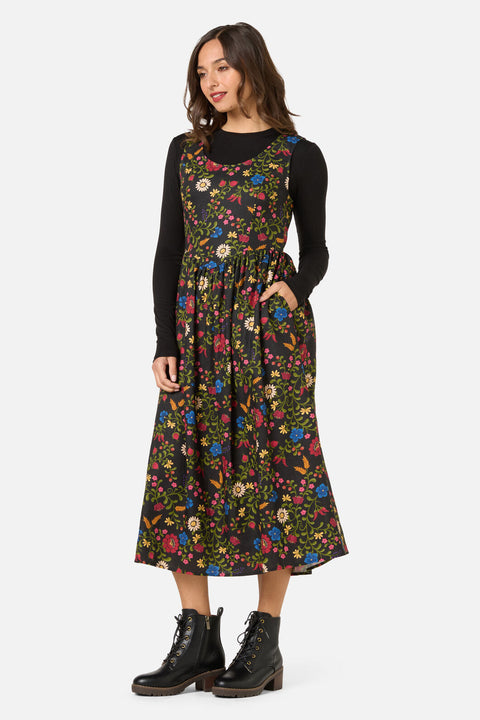 Joelle Folk Floral Midi Dress