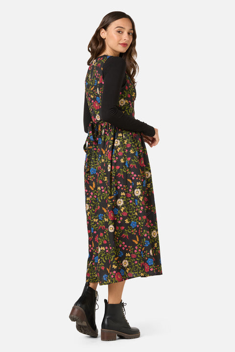 joelle black linen midi dress Loose Linen Dress Joelle Pure Black menique