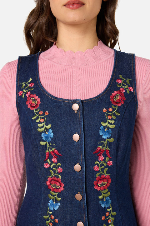 Joelle Embroidered Pinafore