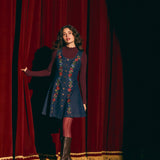Joelle Embroidered Denim Pinafore Dress