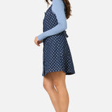 Polka Spot Denim Pinny Dress