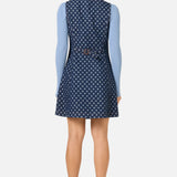 Polka Spot Denim Pinny Dress