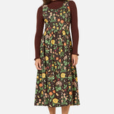 Midnight Garden Sleeveless Midi Dress