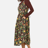 Midnight Garden Sleeveless Midi Dress