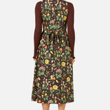 Midnight Garden Sleeveless Midi Dress