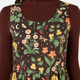 Midnight Garden Sleeveless Midi Dress