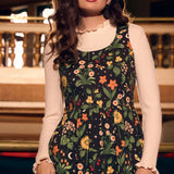 Midnight Garden Sleeveless Midi Dress