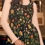 Midnight Garden Sleeveless Midi Dress