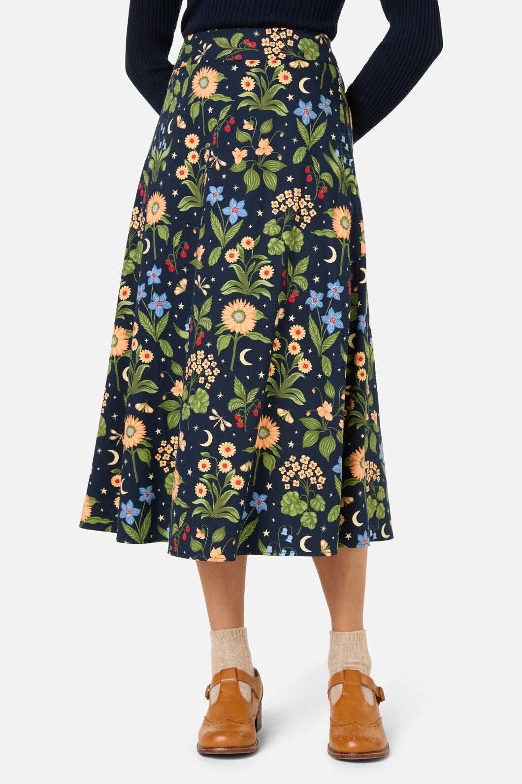 【新品未使用】maddermadder walk in garden skirt Midnight Garden Midi Skirt – ModCloth