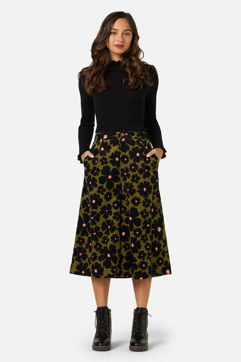 Donna Flower Corduroy Culotte