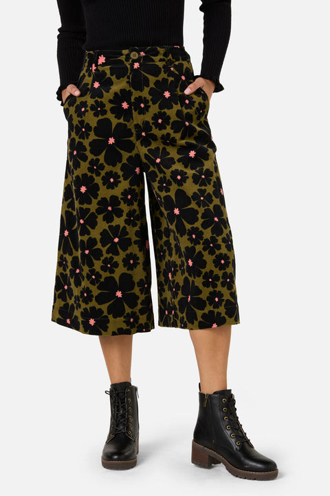 Donna Flower Corduroy Culotte