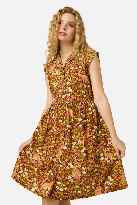 Kangaroo & Flora Shirt Dress