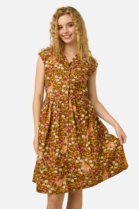 Kangaroo & Flora Shirt Dress