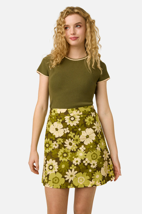 Twiggy Floral Mini Skirt