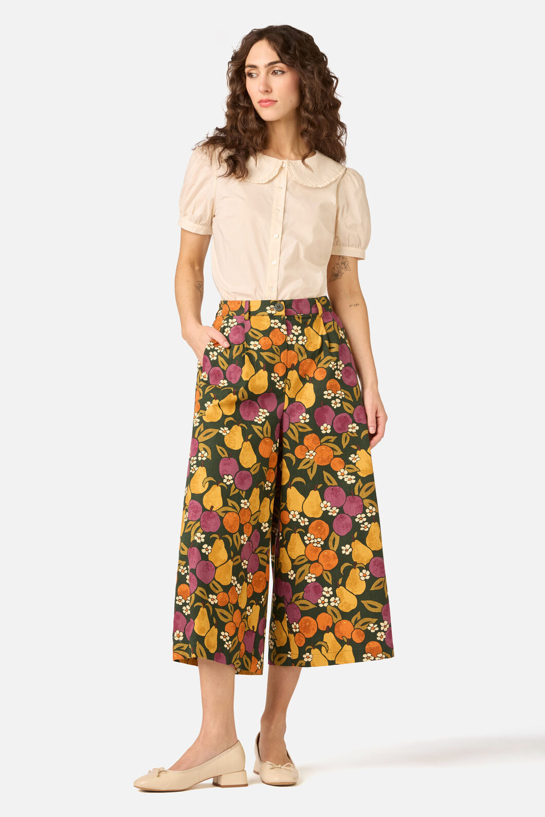 Fancy Fruit Culotte Pants