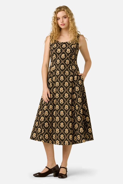 Luxe Fleur Geo Midi Dress