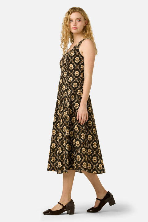 Luxe Fleur Geo Midi Dress
