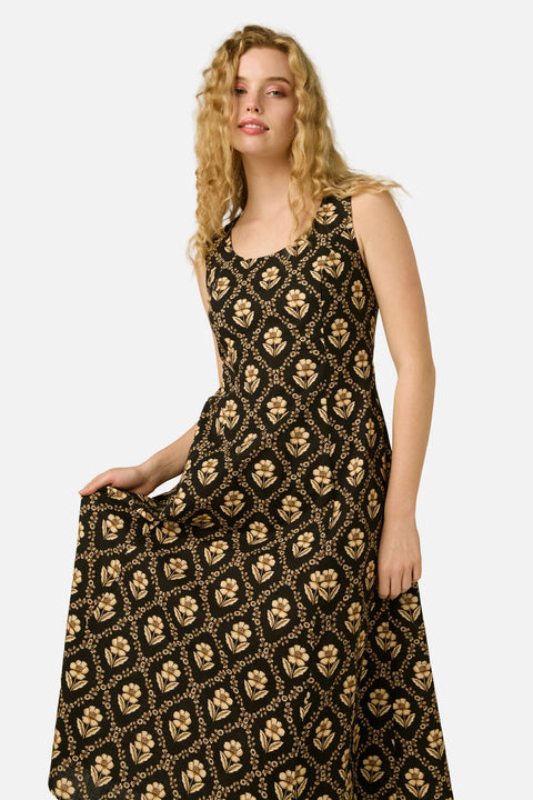 Luxe Fleur Geo Midi Dress