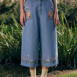 Kangaroo Embroidered Culotte