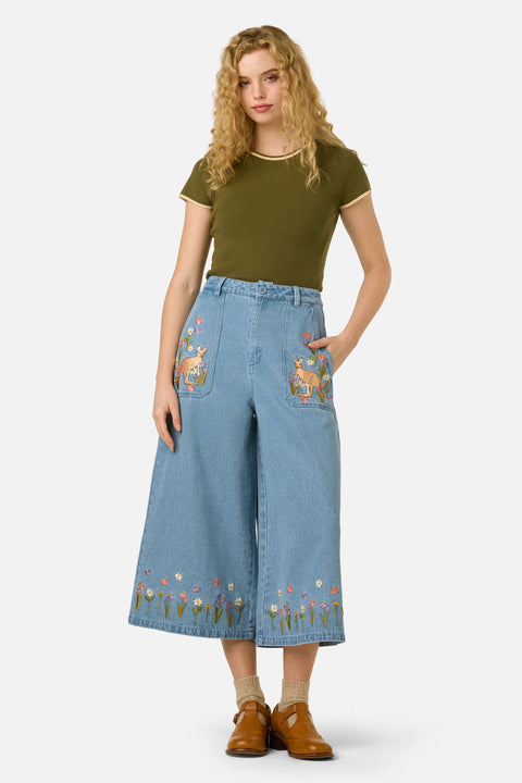 Kangaroo Embroidered Culotte