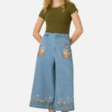 Kangaroo Embroidered Culotte