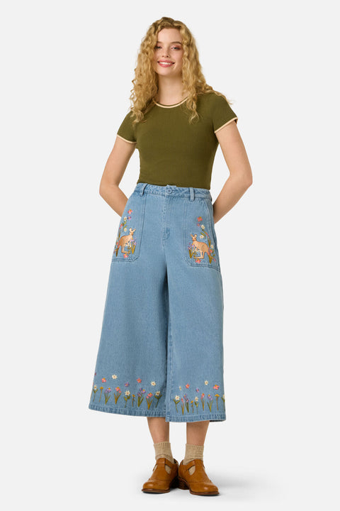 Kangaroo Embroidered Culotte