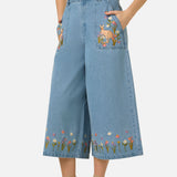 Kangaroo Embroidered Culotte