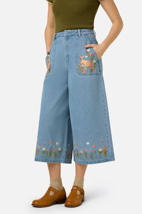 Kangaroo Embroidered Culotte