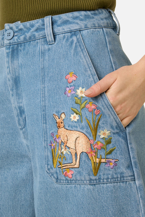 Kangaroo Embroidered Culotte