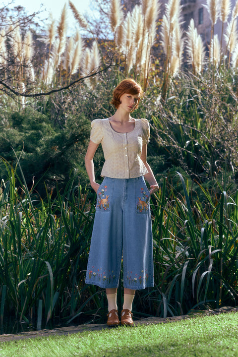 Kangaroo Embroidered Culotte
