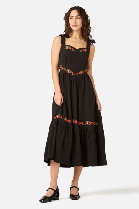 90'S Posy Embroidered Dress