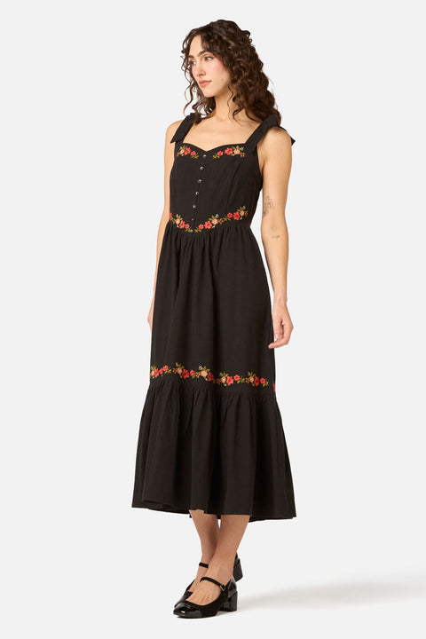 90'S Posy Embroidered Dress