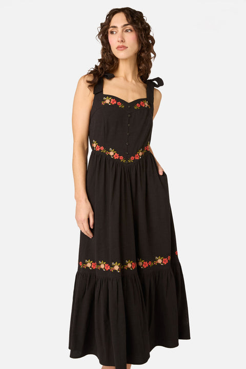 90'S Posy Embroidered Dress