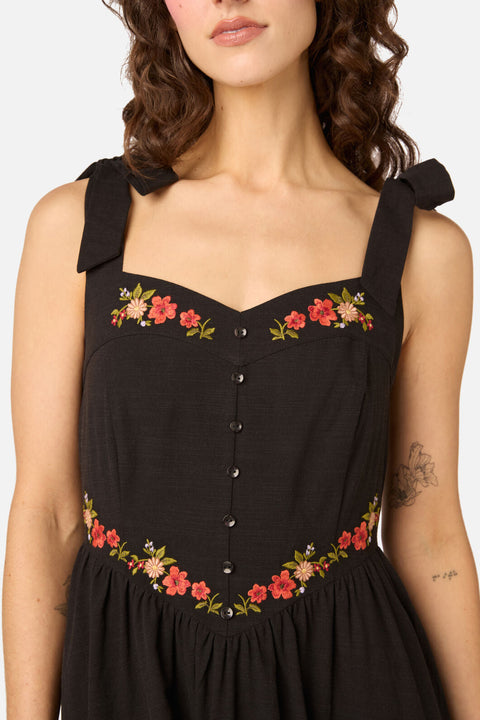 90'S Posy Embroidered Dress