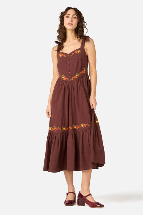 90'S Posy Embroidered Dress