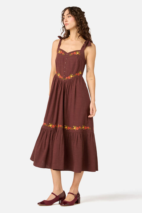 90'S Posy Embroidered Dress
