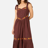 90'S Posy Embroidered Dress