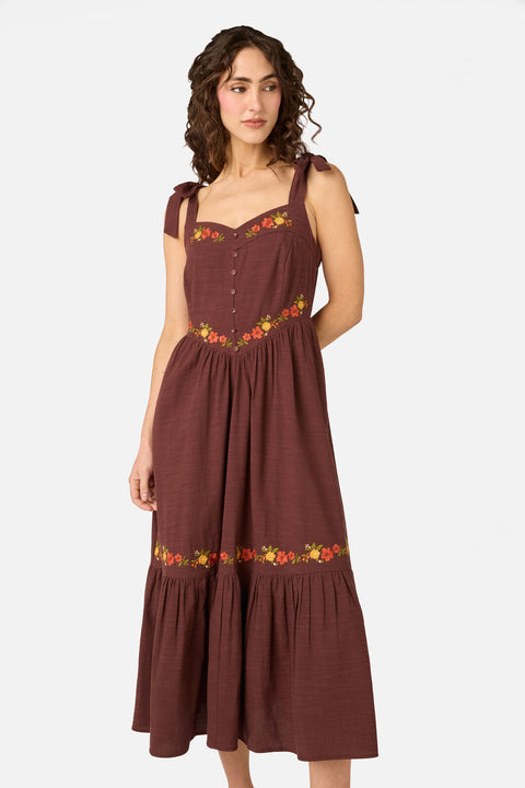90'S Posy Embroidered Dress
