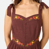 90'S Posy Embroidered Dress