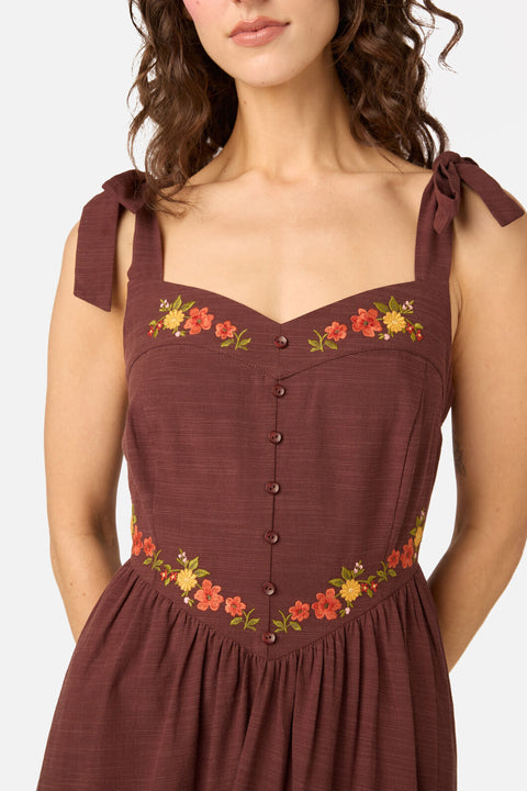 90'S Posy Embroidered Dress
