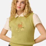 Cute Cats Embroidered Sweater Vest